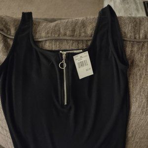 Black ribbed mini dress